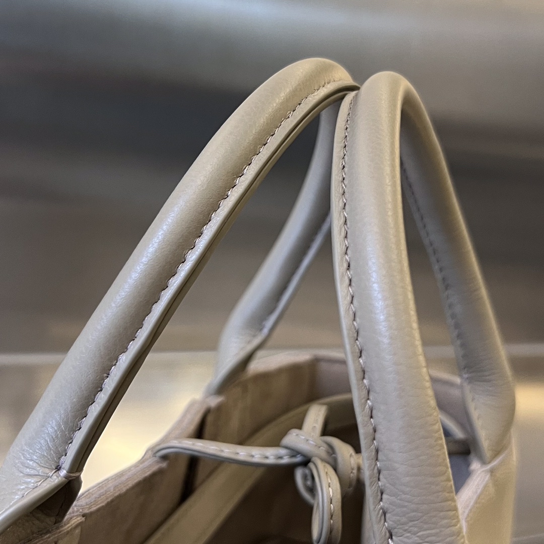 Mini Arco Intreccio Leather Tote Bag Grey